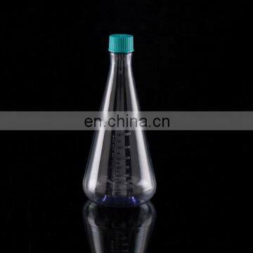 Lab Sterile Tissue Cell Culture 2L/3L plastic erlenmeyer flask