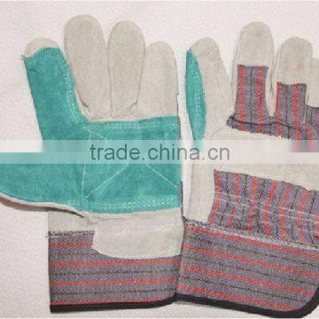 cow split lether gloves with double palm