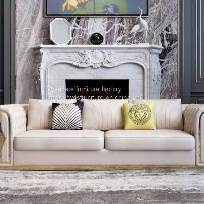 Postmodern Light Luxury American Microfiber Leather Sofa Luxury Living Room Simple Large Family Villa Model Room Furniture Combination photo-4