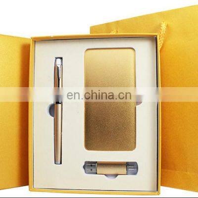 Real Capacity 10000mah Power Bank+8gb Usb Business Gift Set with Custom Logo