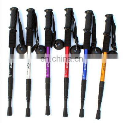 Light Weight Walking Stick Adjustable Aluminum Alloy Fashion Outdoor Sports Hiking Sticks With Pole Rubber Tip
