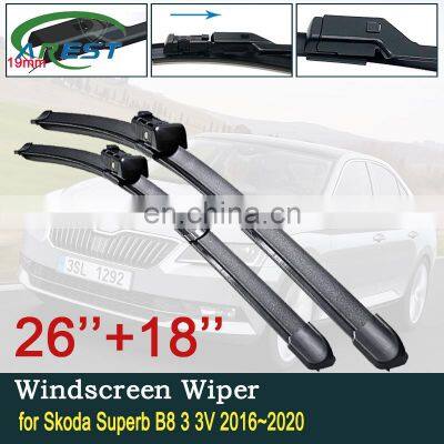 for Skoda Superb B8 3 3V 2016~2020 2017 2018 2019 MK3 Car Wiper Blades Front Windscreen Windshield Wipers Car Accessories