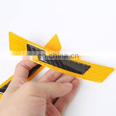 2pcs Car Carbon Fiber Reflector Sticker Auto Reflective Strip Motorcycle Decoration Red Reflective Stickers Exterior Accessories photo-4