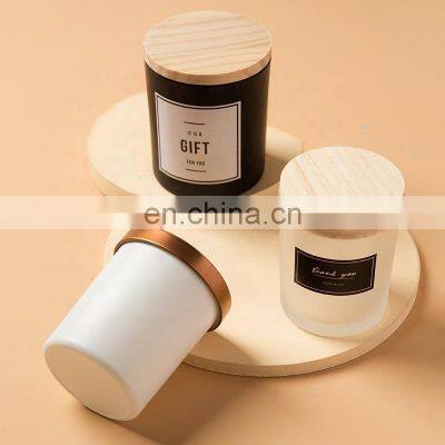 200ml Candle Glass Cover with Tape Candle Cup 300ml Candlestick Straight Side Jar Colored Scented Candle Jar