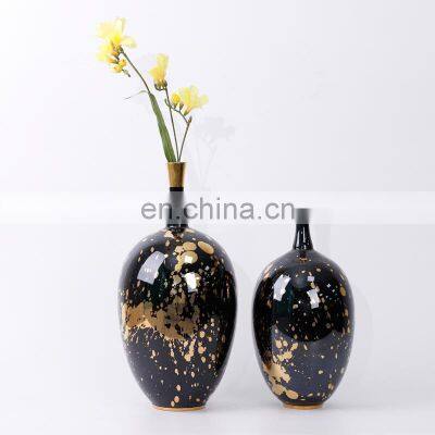 New Chinese Gold-plated Ink-jet Porcelain Vase Ceramic Vase For Home Decoration photo-2