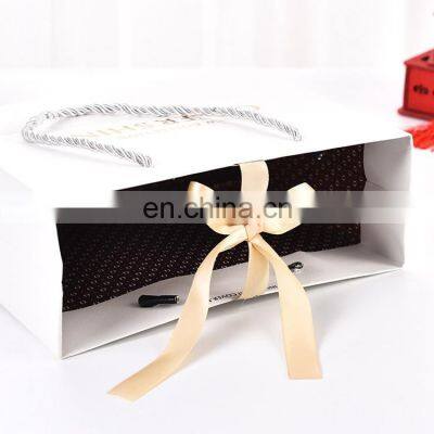 Fashion Packaging Clothes Shoe Paper Bags Ribbon Shopping For Shoe Shopping Box