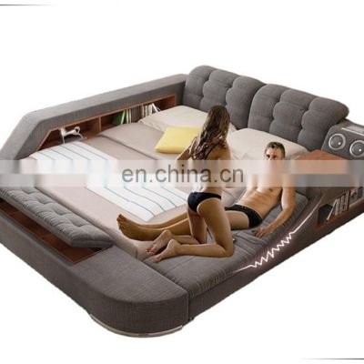 2021 Bedroom Furniture genuine leather and fabric bedroom sets Smart function Massage Beds