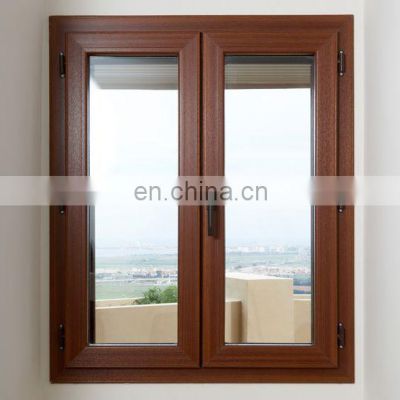 square meter price used wood grain frame picture glass aluminum casement window with mosquito netting