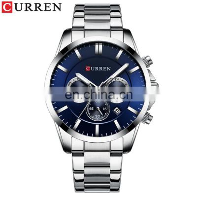 CURREN 8358 Japan Quartz Chronograph Watch Name Brand Stainless Steel Business Wrist Watch