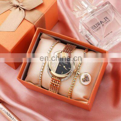 ZONMFEI ZM030-D 3pcs Women Fashion Watch Star Waterproof Ladies Wristwatch Stainless Steel Watch Women