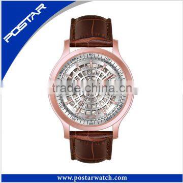 OEM&ODM Mechanical Watch with Stainless Steel Band or Genuine Leather Strap