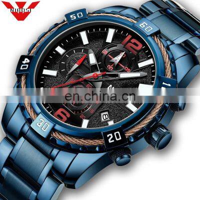 NIBOSI Mens Watches Top Brand Luxury Chronograph Sport Watch Men's Military Waterproof Quartz Watch Male Relogio Masculino 2335