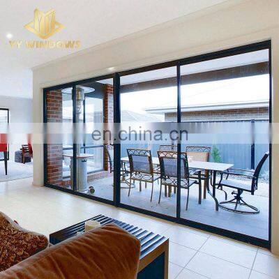 AS2047 NFRC Aluminium sliding door double tempered glass with interior door