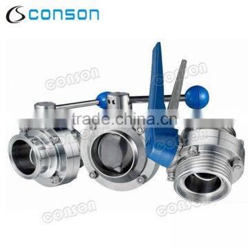 Stainless steel food grade manual butterfly valve