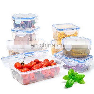 Custom Square Round Microwave BPA free Air Tight Leakproof Safe Lunch Bento Box Bins Plastic Food Storage Containers with Lids