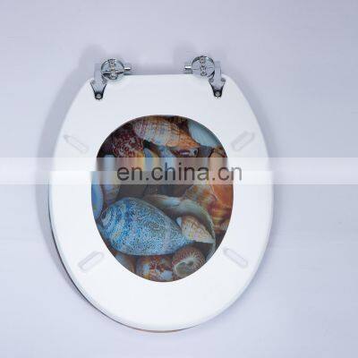 Polyresin Glitter Zinc Alloy Hinge Round Toilet Seat Polyresin Toilet Seat Toilet Glittery photo-2