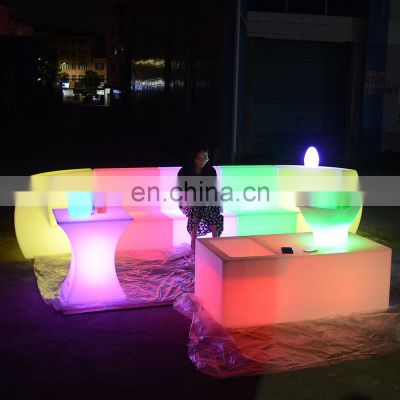 wireless LED table / led glowing furniture cocktail table led chairs with rgb light waterproof with 16 colors changing