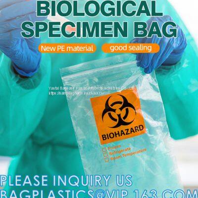 Biohazard Specimen Bags,Zip Specimen Transport Bag, Tear Off Pouch Bags, Attached Document Pouch. Printed Transport Bags photo-4