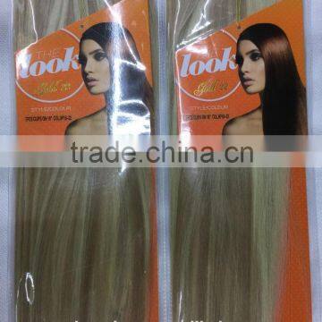 The Look Gold 22 Synthetic Hair Weave With Clips,7pcs Clips on 18" Weave,17clips/100g/pcs ,color P18-22 photo-4
