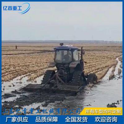 Tractor modification with triangular track wheels for smooth anti slip on muddy ground