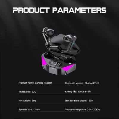 X15 Tws Earbuds Wireless Gaming Headset In-ear Game Headphone Earphone For Gamer