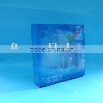 Blue plastic cosmetic display box,clear display cases