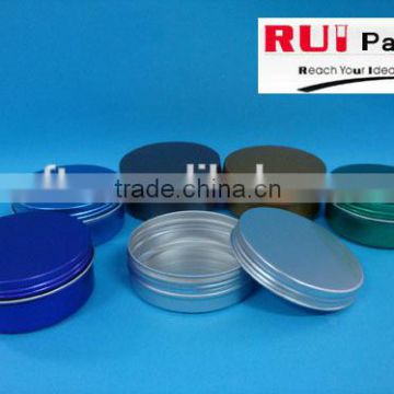 Empty aluminum screw jar packaging,Colored aluminum jar container for sale