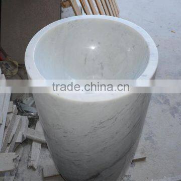 Hot Sale Best Design Indoor White Marble Bathroom Sink & Wash Basin photo-3