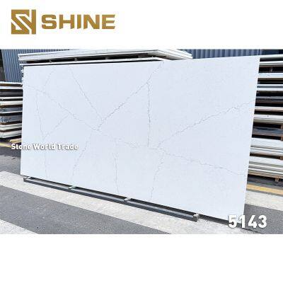 Horizon Kitchen Countertop Slab Artificial Calacatta White Silica Quartz Stone Quartz Slab Widely Used photo-5