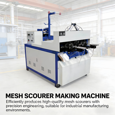 Автоматическая машина для изготовления металлических мочалок из оцинкованной проволоки на 2 иглы