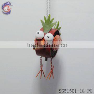 wholesale red metal hanging birds decoration