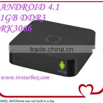 android tv box Rockchips RK3066 Cortex Dual-core A9+ 1080P media+3D GPU android tv box 4.1