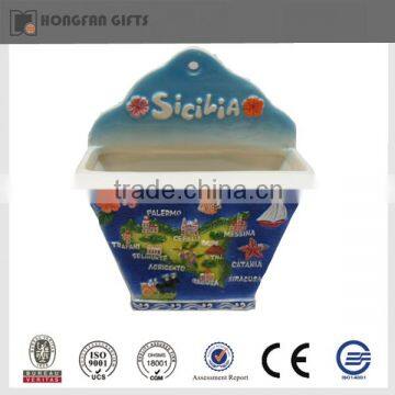 personalized ceramic blue sicilia souvenir flower pot