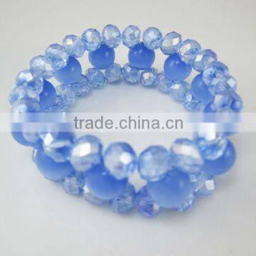 Blue crystal ring bracelet