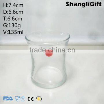 Hot Sale Glass Cup Clear For Sale Arc Shaped Water Cap 135ml Shot Glass