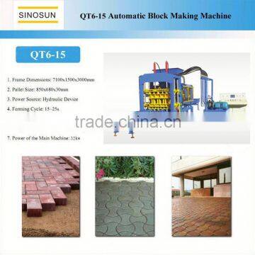 The Environmental Protection QT6-15 brick making machine electric