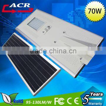 Wholeset Price high lumen led street light all in one solar 70w