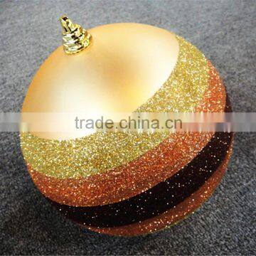 Wholesale shatterproof christmas hand paint glitter plastic / glass ball ornaments