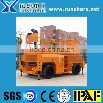 factory terrain rough type 13m diesel scissr lift with strong power