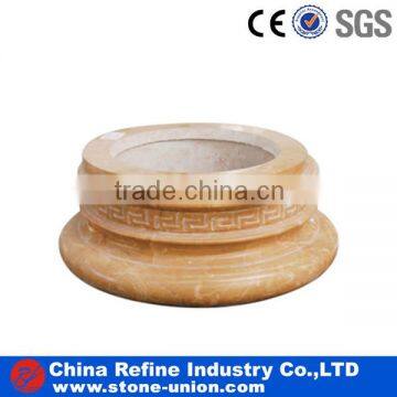 yellow marble stone column base