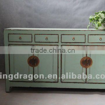 Chinese antique furniture pine wood shanxi four door four drawer bedroom cabinet