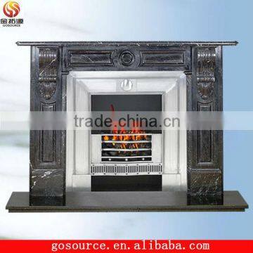 black fireplace mantel