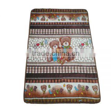 Cartoon printed coral fleece baby blanket