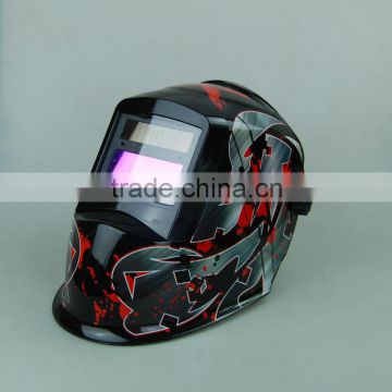 Solar powered auto darkening confederate welding helmet