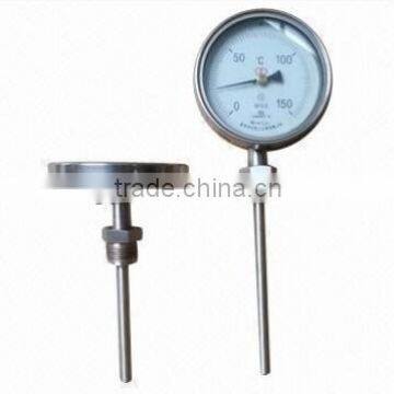 Bottom bimetallic thermometer for steam