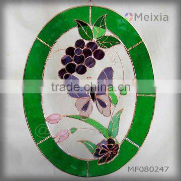 MF080247 china wholesale tiffany style stained glass wall decor hanging panel for home decoration item