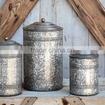 Kitchen Container, Galvanized Iron Storage Box, Decorative Iron Container