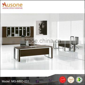 boss office computer desk side table with long-side cabinet