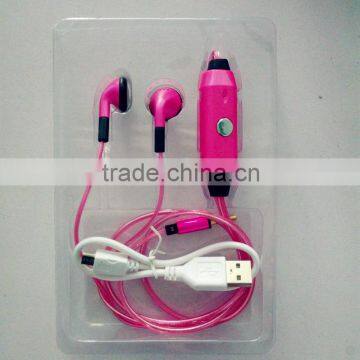 Fashion Flash Lighting Earphone with LED Microphone Headset