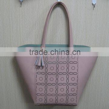Fashion hollow out PU leather tote bag